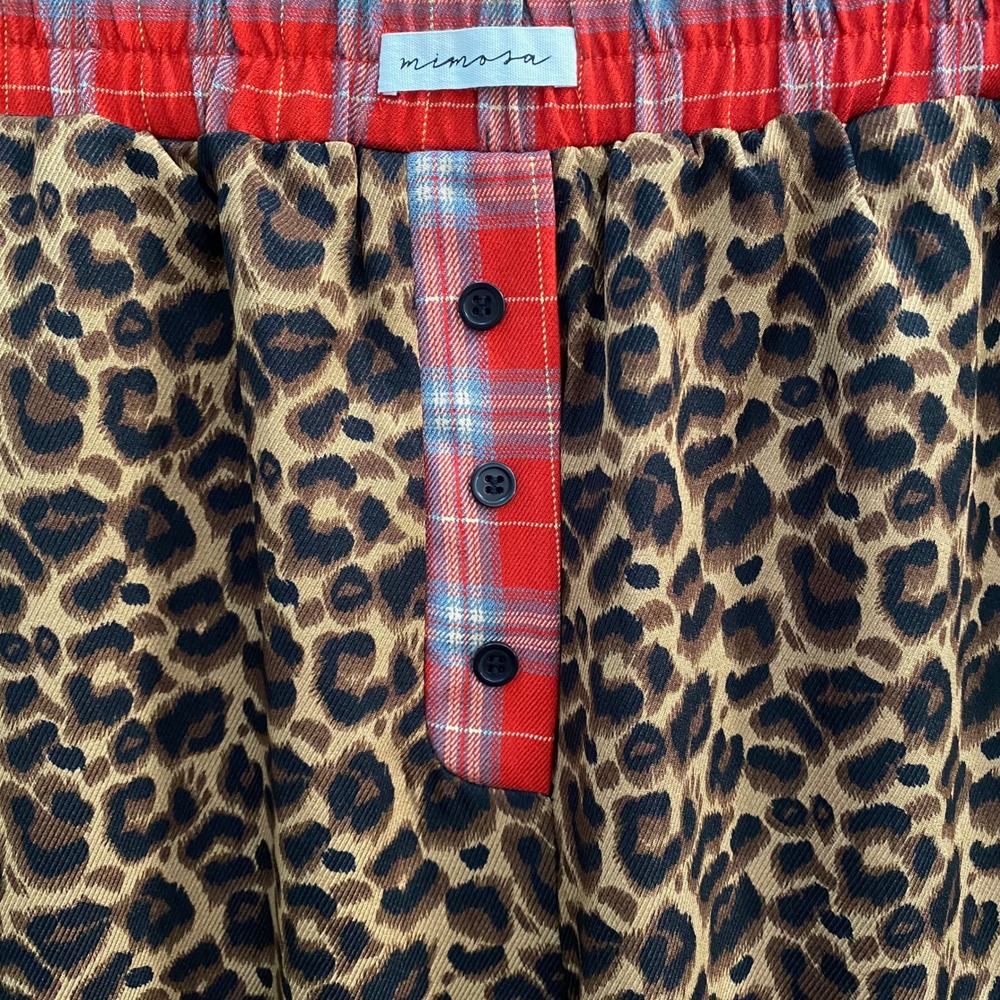 NEW Mimosa Spotted In Style Wide Leg Pants In Leopard Multi Medium - Picture 3 of 5